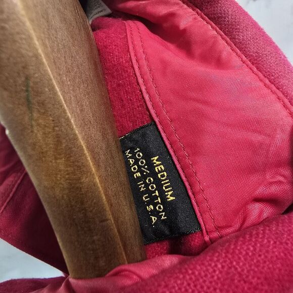 Eddie Bauer Shirt Mens Large Red Flannel Chamois Vintage Pheasant Embroidery - Picture 5 of 12